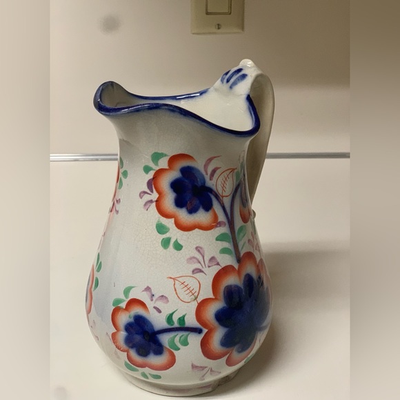 19th Century Gaudy Welsh Grape Pattern Hand Painted Luster Jug Handled Pitcher - Picture 13 of 16